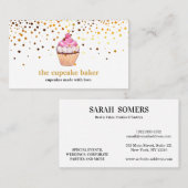Moderne cupcake Logo Bakery Chef Catering Confetti Visitekaartje (Voorkant / Achterkant)