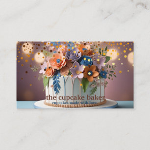 Moderne cupcake Logo Bakery Chef Catering Confetti Visitekaartje