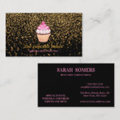 Moderne cupcake Logo Bakery Chef Catering Confetti Visitekaartje (Voorkant / Achterkant)