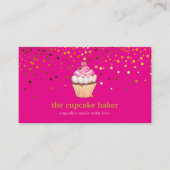 Moderne cupcake Logo Bakery Chef Catering Confetti Visitekaartje (Voorkant)