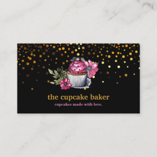 Moderne cupcake Logo Bakery Chef Catering Confetti Visitekaartje