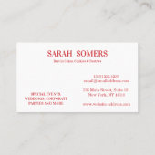 Moderne cupcake Logo Bakery Chef Catering Confetti Visitekaartje (Achterkant)