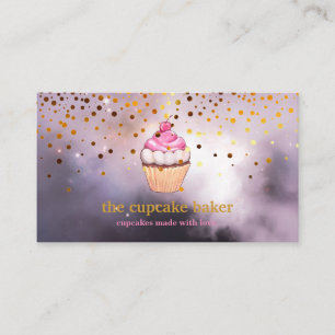 Moderne cupcake Logo Bakery Chef Catering Confetti Visitekaartje