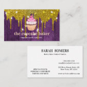 Moderne cupcake Logo Bakery Chef Catering Confetti Visitekaartje (Voorkant / Achterkant)