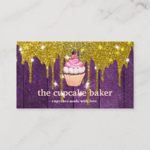 Moderne cupcake Logo Bakery Chef Catering Confetti Visitekaartje
