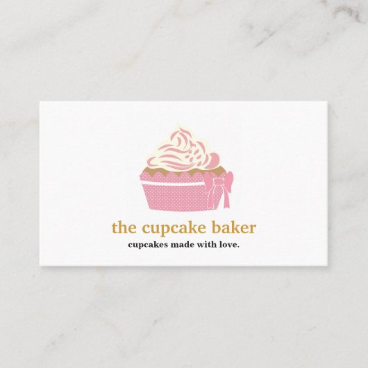 Moderne Cupcake Logo Bakkerij Chef Catering Visitekaartje (Voorkant)