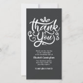 Moderne Cursieve Calligrafie Herdenking Bedankkaart (Voorkant)