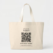 Moderne Custom Business Logo Promotionele QR Code Grote Tote Bag (Voorkant)