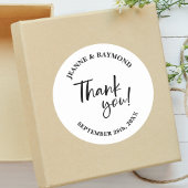 Moderne Custom dank u Script bruiloft gunst Ronde Sticker