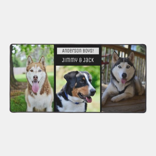 Moderne Custom Drie Honden Photo Desk Mat (Voorkant)