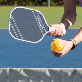 Moderne Custom Dusty Blauw Wit Speler Naam Sport Pickleball Paddle