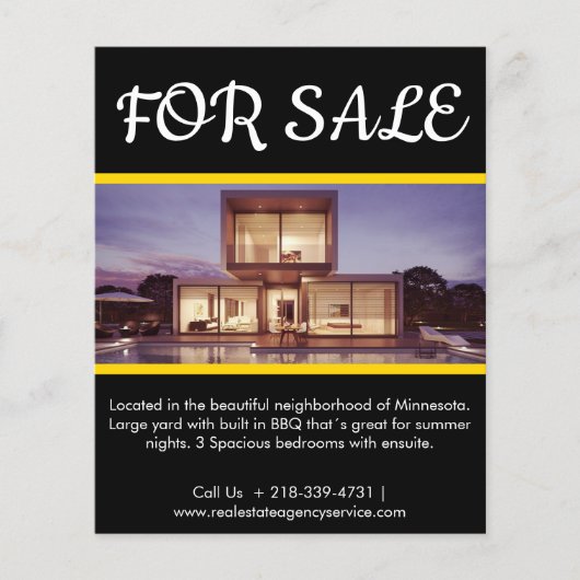 Moderne Custom Elegant Vastgoed QR Code Te Koop Flyer (Voorkant)