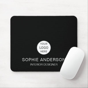 Moderne Custom Logo Black Professional Business Muismat