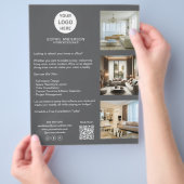 Moderne Custom Logo Grey Professional Business Flyer (Hand)