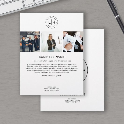 Moderne Custom Logo Photo Corporate Business Wit Flyer