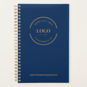 Moderne Custom Logo website Royal blue Gold Planner (Voorkant)