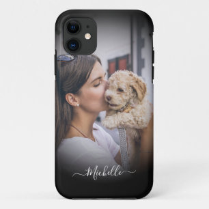 Moderne Custom One Photo Zwart Gradient iPhone CA iPhone 11 Hoesje