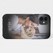 Moderne Custom One Photo Zwart Gradient iPhone CA Case-Mate iPhone Case (Achterkant (horizontaal))