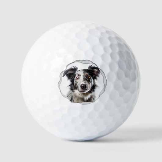 Moderne Custom Pet Dog Foto Golfballen (Voorkant)