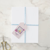 Moderne Custom Photo Pink Blush Happy Birthday Cadeaulabel (Met Touw)