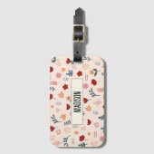 Moderne Cute Aesthetic Flower Pattern Bagagelabel (Voorkant (verticaal))