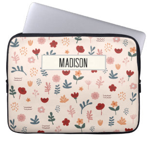 Moderne Cute Aesthetic Flower Pattern Laptop Sleeve