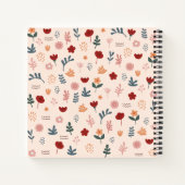 Moderne Cute Aesthetic Flower Pattern Notitieboek (Achterkant)