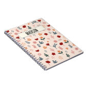 Moderne Cute Aesthetic Flower Pattern Notitieboek (Rechterzijde)