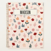 Moderne Cute Aesthetic Flower Pattern Planner (Voorkant)