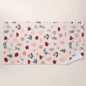 Moderne Cute Aesthetic Flower Pattern Strandlaken (Voorkant)