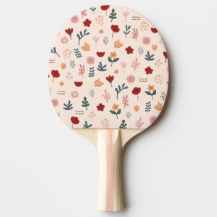 Moderne Cute Aesthetic Flower Pattern Tafeltennisbatje