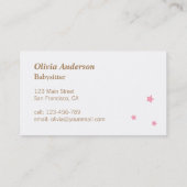 Moderne Cute Baby Boy Baby-sitting Cartes de visit (Dos)