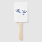 Moderne Cute Blue Baby Footprint Handwaaier (Achterkant)