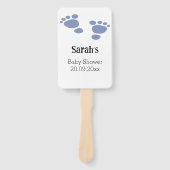 Moderne Cute Blue Baby Footprint Handwaaier (Voorkant)