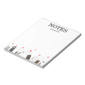 Moderne Cute Cat Kitten Calligraphy Script Notitieblok (Gedraaid)