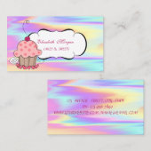 Moderne cute cupcake bakery holographic visitekaartje (Voorkant / Achterkant)