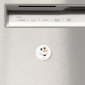 Moderne Cute Custom glimlach Snowman face Magnet Magneet (Insitu (Vaatwasser))