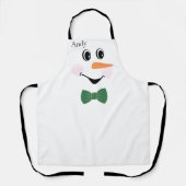 Moderne Cute Custom Snowman visage tablier arc cra (Recto)