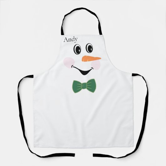 Moderne Cute Custom Snowman visage tablier arc cra (Recto)