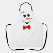 Moderne Cute Custom Snowman visage tablier rouge a (Recto)