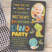 Moderne Cute Dinosaur Dino Kinderverjaardagsfeestj Bedankkaart