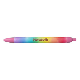 Moderne Cute Eenvoudig Ontwerp Kleurrijke Typograf Blauwe Inkt Pen