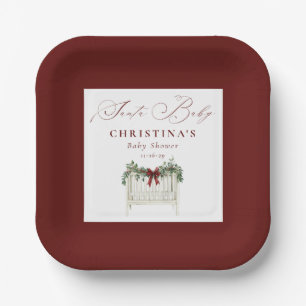 Moderne Cute Elegante Kerstman Baby Baby Shower Papieren Bordje