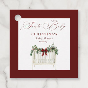 Moderne Cute Elegante Santa Baby Baby Shower Bedankjes Labels