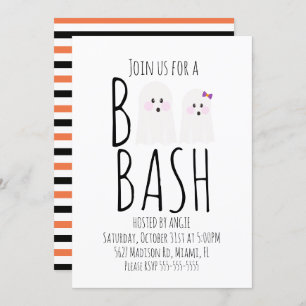 Moderne Cute Ghost Boo Halloween Bash Invitation