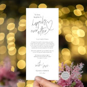 Moderne cute, Huwelijksplek Instelling Bedankkaart Programma