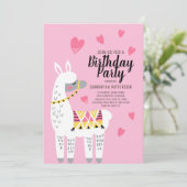 Moderne Cute Llama Invitation Anniversaire (Debout devant)
