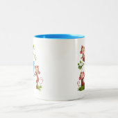 Moderne Cute Monkeys en Turquoise Initial Mok (Center)