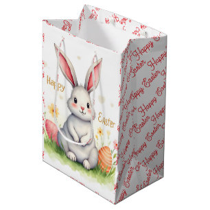 Moderne Cute Paashaas en Eieren Collectie Medium Cadeauzakje