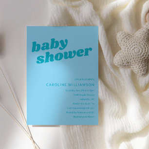 Moderne Cute Pastel Turquoise Retro Baby Shower Kaart